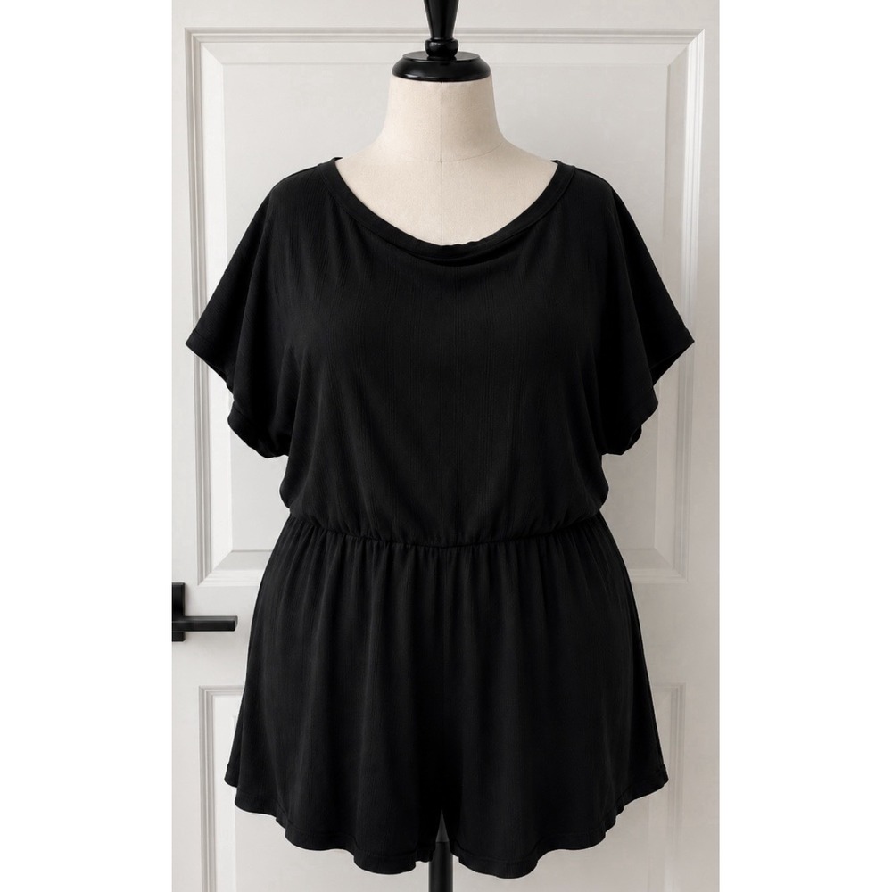 FASHION NOVA Women's NWT Size 2X Romper Lounger Shorts Ribbed Texture Cotton